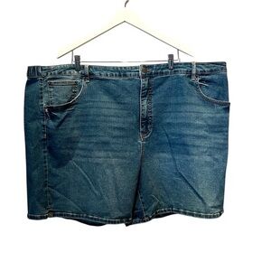 New Terra & Sky Women’s Elastic Back Denim Jean Shorts Size 4X NWT